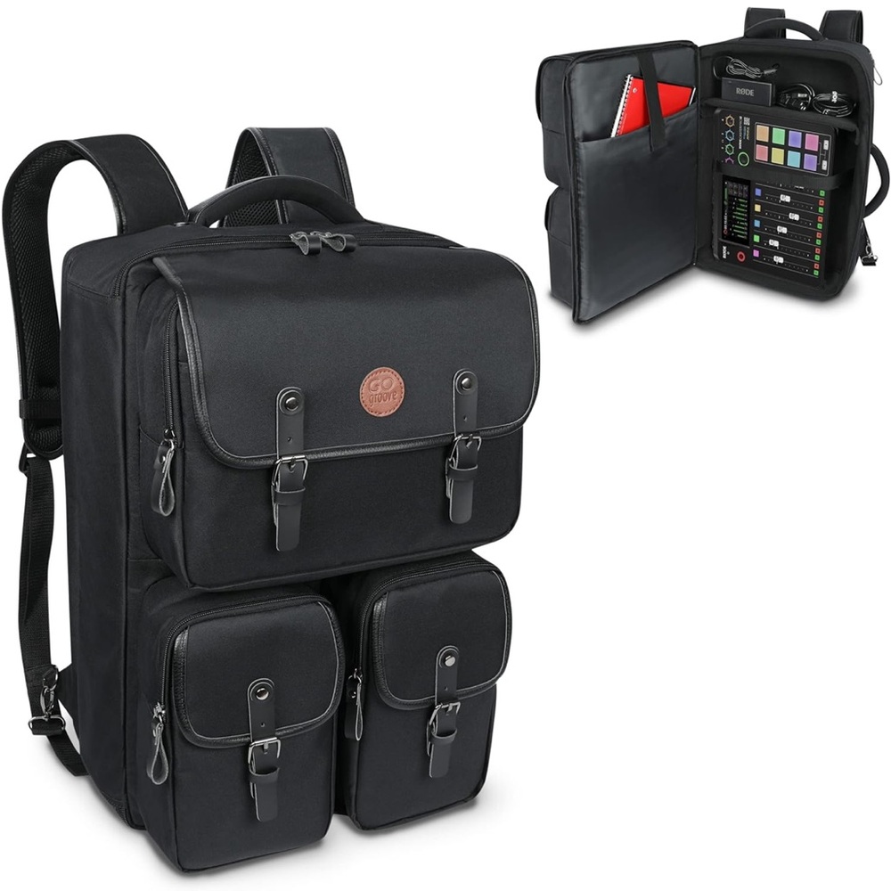 GOgroove Podcast Mixer Travel Case Backpack Compatible with RODECasters